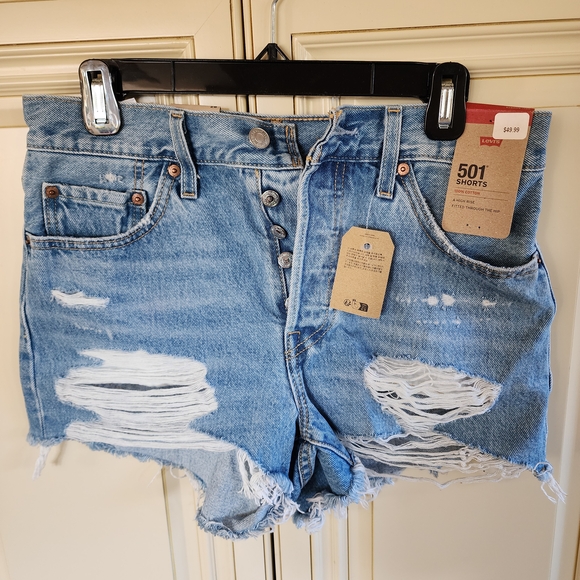 Levi's Pants - Women's Distressed Denim Shorts
